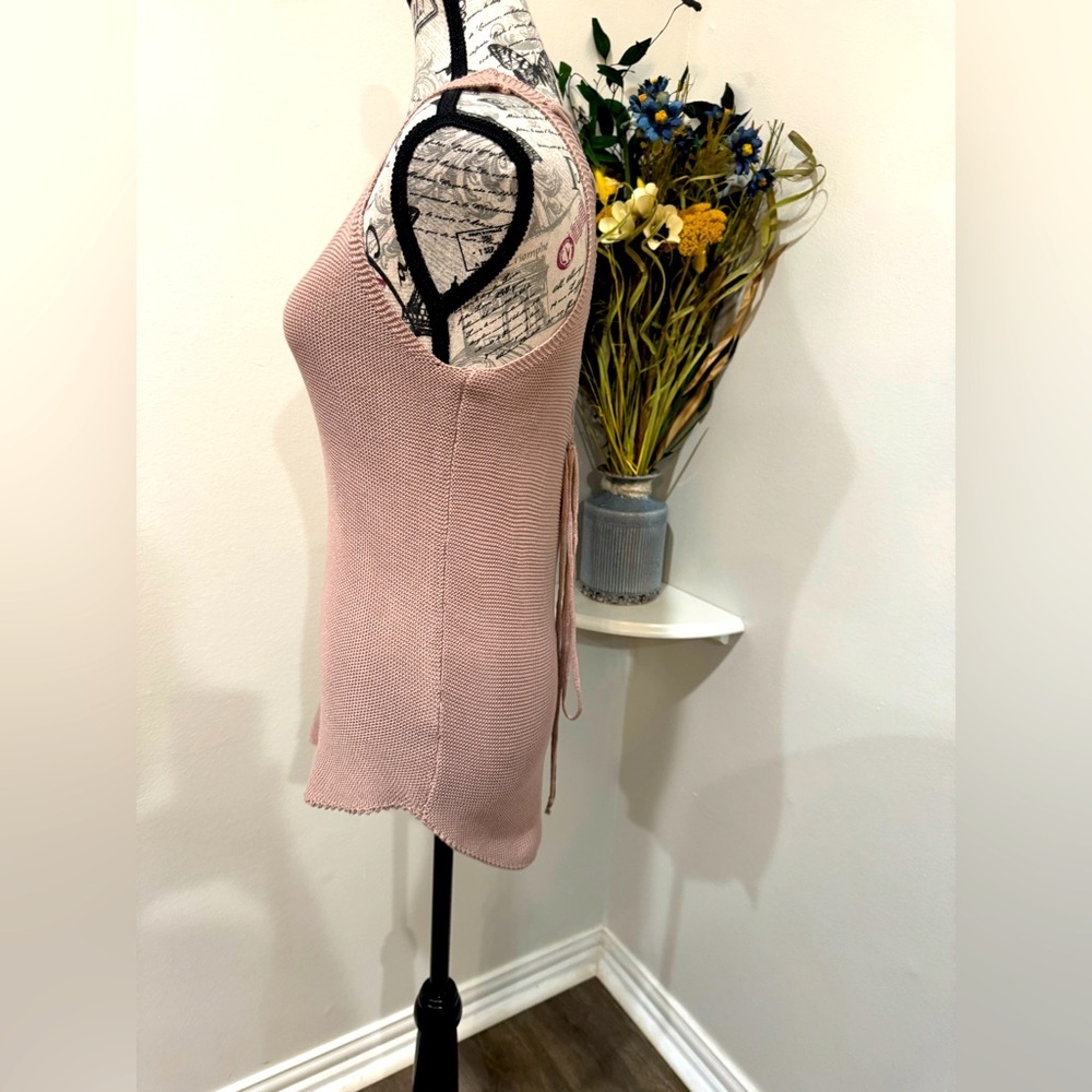 Wishlist Blush Pink Ribbed Tank Top Back Crisscross design with Tie closure - Picture 6 of 9